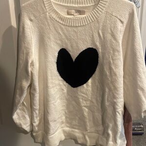 Loft black heart sweater